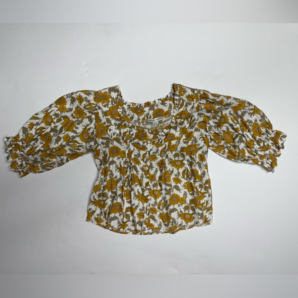 Cupcakes & Cashmere Floral Puff Sleeve Blouse